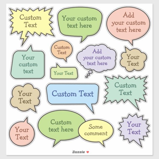 Kleurenspraak Bubble Sticker Set (Vel)