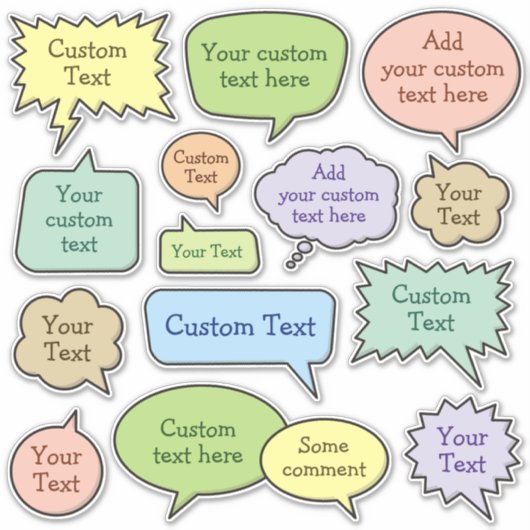 Kleurenspraak Bubble Sticker Set (Voorkant)