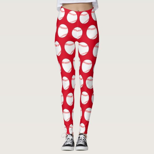 Kleurenstaarten van het honkbalteam van vrouwen leggings (Voorkant)