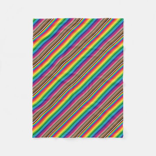 kleurenstalen diagonaal fleece deken (Voorkant)