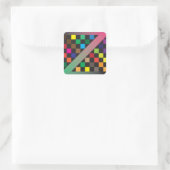 kleurenstalen diagonaal vierkante sticker (Tas)