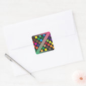 kleurenstalen diagonaal vierkante sticker (Envelop)