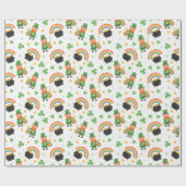 Kleurenstijl voor kinderen St. Patrick's Day leuk Cadeaupapier (Vlak)