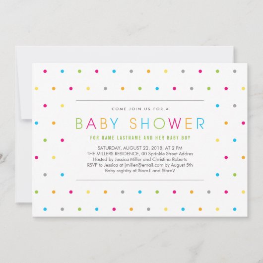 KleurenStippen Modern zuiver neutraal Baby shower Kaart (Voorkant)