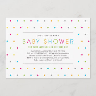 KleurenStippen Modern zuiver neutraal Baby shower Kaart