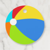 Kleurenstrand van poolpartij bedankjes labels (Achterkant)