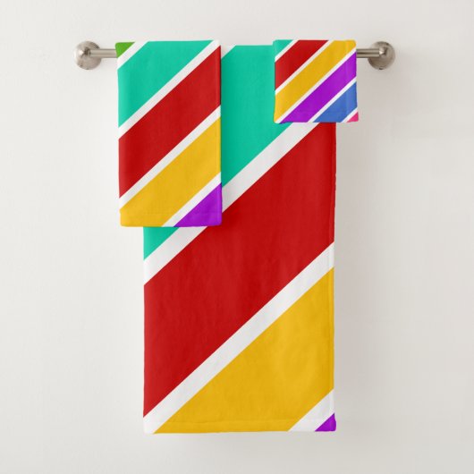 Kleurenstreekpatroon Retro-snoep Bad Handdoek (Insitu)