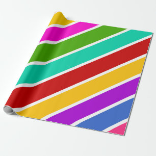 Kleurenstreekpatroon Retro-snoep Cadeaupapier