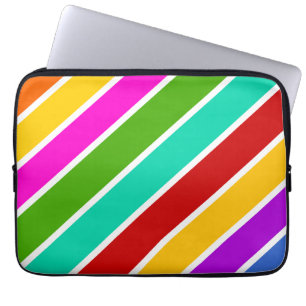 Kleurenstreekpatroon Retro-snoep Laptop Sleeve
