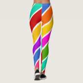 Kleurenstreekpatroon Retro-snoep Leggings (Achterkant)