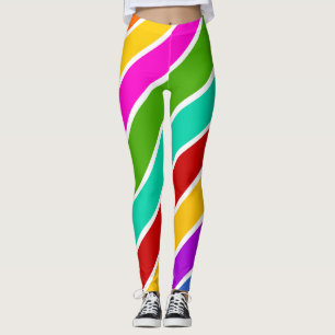 Kleurenstreekpatroon Retro-snoep Leggings