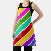 Kleurenstreekpatroon Retro-snoep Schort (Insitu)