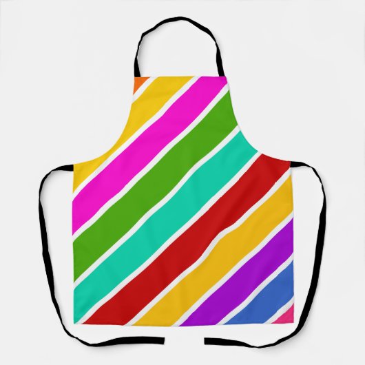 Kleurenstreekpatroon Retro-snoep Schort (Voorkant)