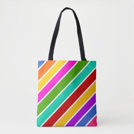 Kleurenstreekpatroon Retro-snoep Tote Bag (Voorkant)