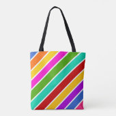Kleurenstreekpatroon Retro-snoep Tote Bag (Achterkant)