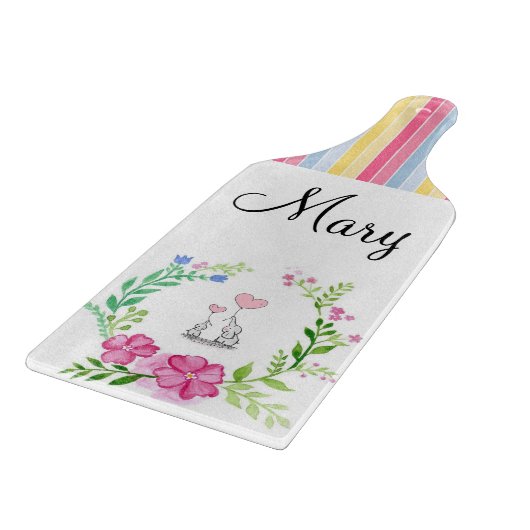 Kleurenstreep ellephant voor glas snijplank (Hoek)