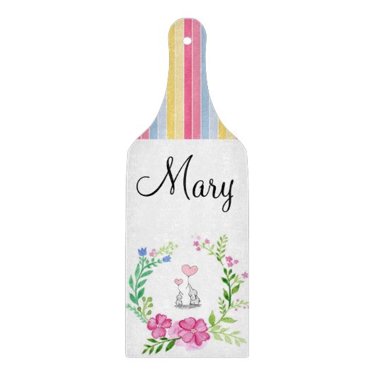 Kleurenstreep ellephant voor glas snijplank (Voorkant)