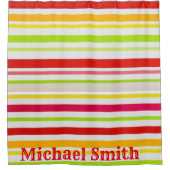 Kleurenstreep met schoengordijn douchegordijn (Voorkant)