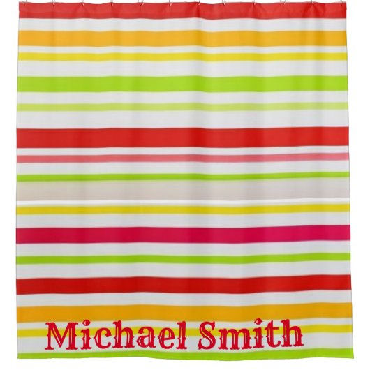 Kleurenstreep met schoengordijn douchegordijn (Voorkant)