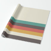 kleurenstreepjes cadeaupapier (Uitgerold)