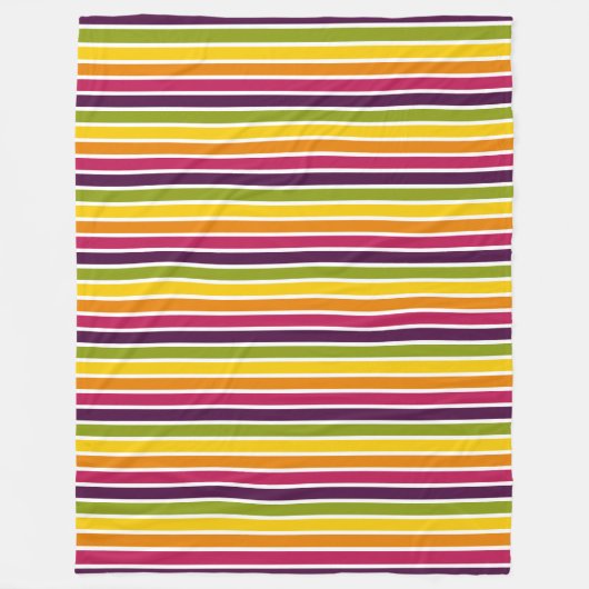 Kleurenstrepen 03 - Horizontaal Fleece Deken (Voorkant)