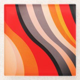 Kleurenstrepen Glazen Onderzetter