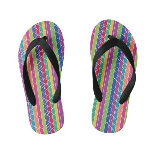 Kleurenstrepen Kinder Teenslippers (Voetbed)