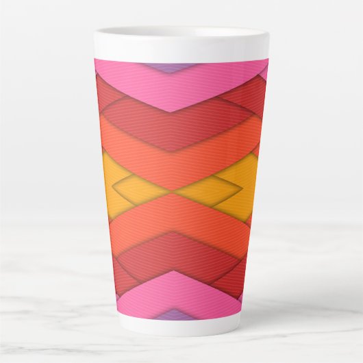 Kleurenstrepen Latte Mok (Voorkant)