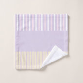 Kleurenstrepen - Pastel Roze, Geel en Paars Bad Handdoek (Wasdoekje)