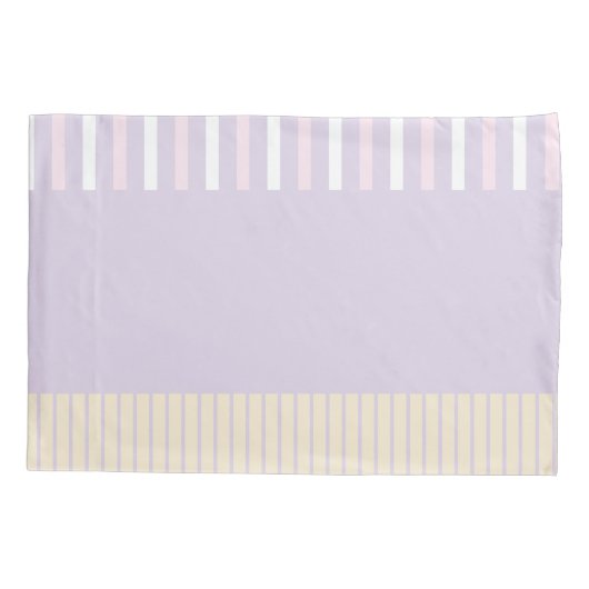 Kleurenstrepen - Pastel Roze, Geel en Paars Kussensloop (Achterkant-Links)