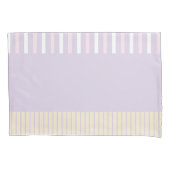 Kleurenstrepen - Pastel Roze, Geel en Paars Kussensloop (Voorkant-Links)