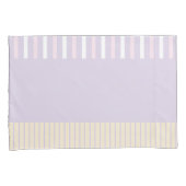 Kleurenstrepen - Pastel Roze, Geel en Paars Kussensloop (Voorkant-Rechts)