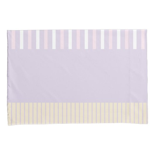 Kleurenstrepen - Pastel Roze, Geel en Paars Kussensloop (Voorkant-Rechts)