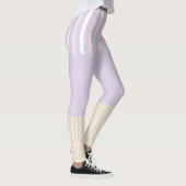 Kleurenstrepen - Pastel Roze, Geel en Paars Leggings (Rechts)