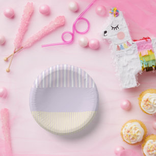 Kleurenstrepen - Pastel Roze, Geel en Paars Papieren Kommen