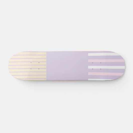 Kleurenstrepen - Pastel Roze, Geel en Paars Persoonlijk Skateboard (Horizontaal)
