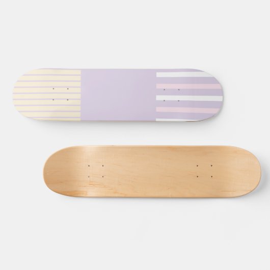 Kleurenstrepen - Pastel Roze, Geel en Paars Persoonlijk Skateboard (Horizontaal)