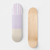 Kleurenstrepen - Pastel Roze, Geel en Paars Persoonlijk Skateboard (Voorkant)