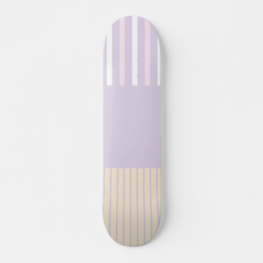 Kleurenstrepen - Pastel Roze, Geel en Paars Persoonlijk Skateboard (Voorkant)