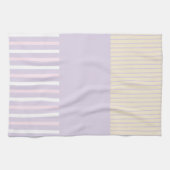 Kleurenstrepen - Pastel Roze, Geel en Paars Theedoek (Horizontaal)