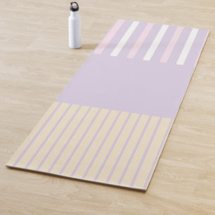 Kleurenstrepen - Pastel Roze, Geel en Paars Yogamat