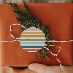 Kleurenstrepen Ronde Sticker