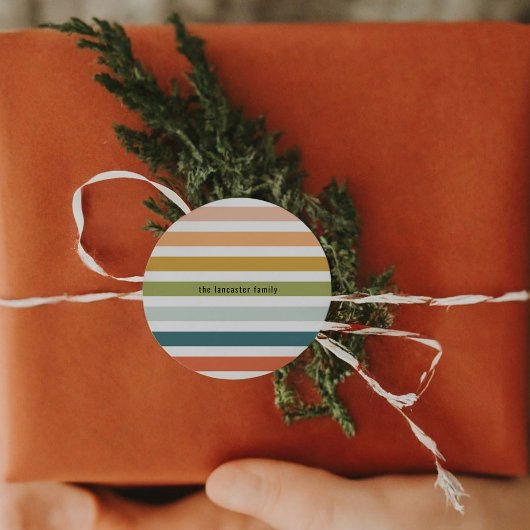 Kleurenstrepen Ronde Sticker