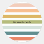 Kleurenstrepen Ronde Sticker (Voorkant)