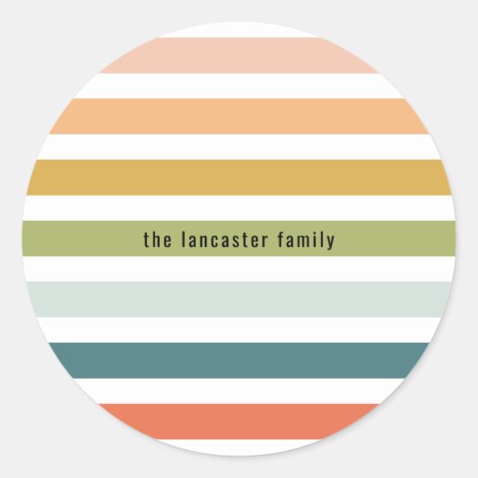 Kleurenstrepen Ronde Sticker (Voorkant)