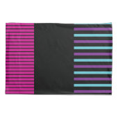 Kleurenstrepen - Roze, Paars, blauw en zwart Kussensloop (Achterkant-Links)