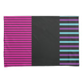 Kleurenstrepen - Roze, Paars, blauw en zwart Kussensloop (Voorkant-Rechts)