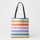Kleurenstrepen Tote Bag (Voorkant)
