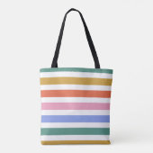 Kleurenstrepen Tote Bag (Achterkant)