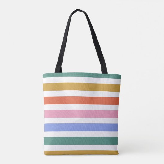 Kleurenstrepen Tote Bag (Achterkant)